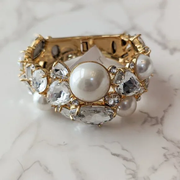 J.Crew Pearl and Crystal Cuff Bracelet - Picture 5 of 6
